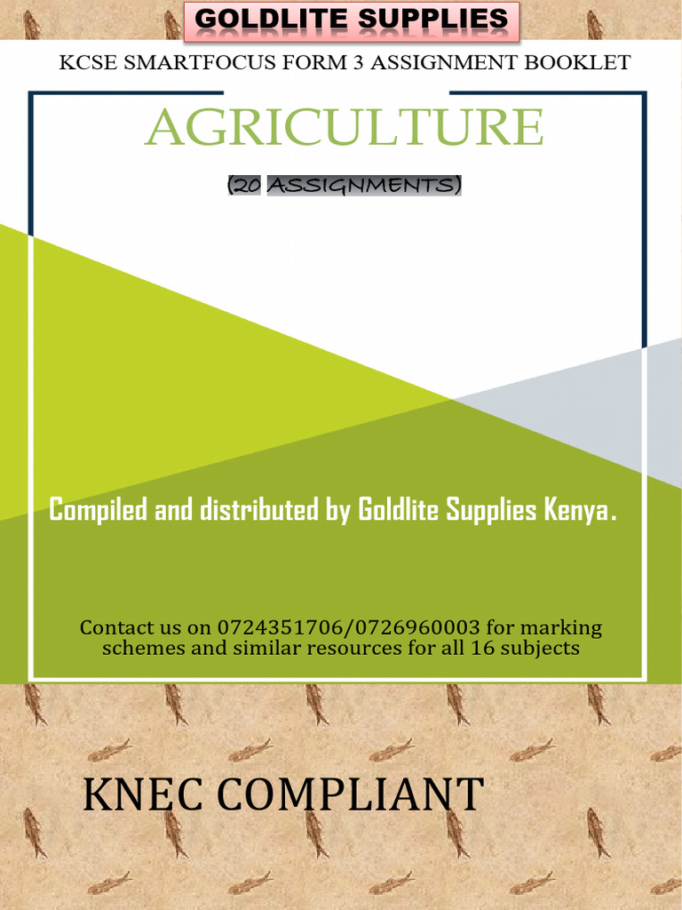 KCSE Agriculture Assignments Guide | PDF | Agriculture | Fertilizer