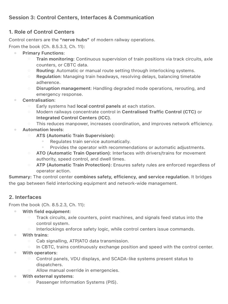 Control Centers in Railway Operations | PDF | Computer Network | Rail ...