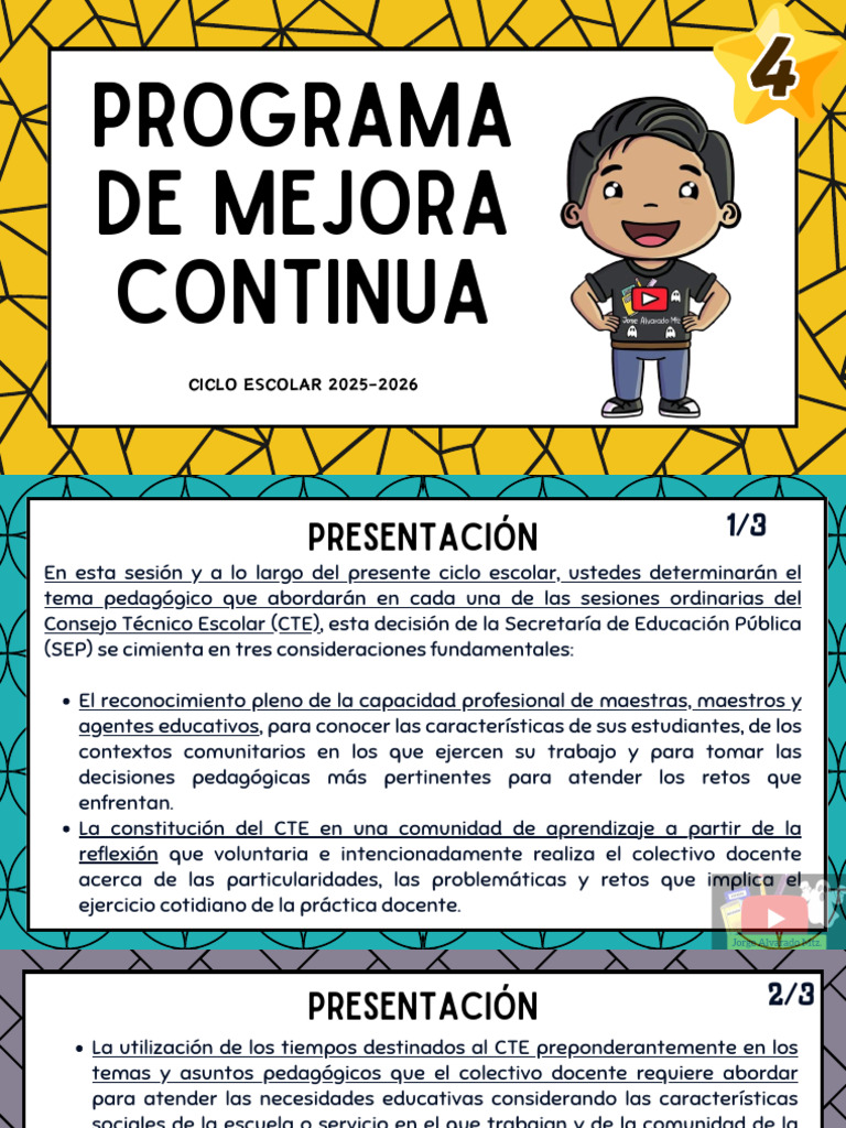 Programa de Mejora Continua 2025-2026 | PDF | Enseñando | Maestros