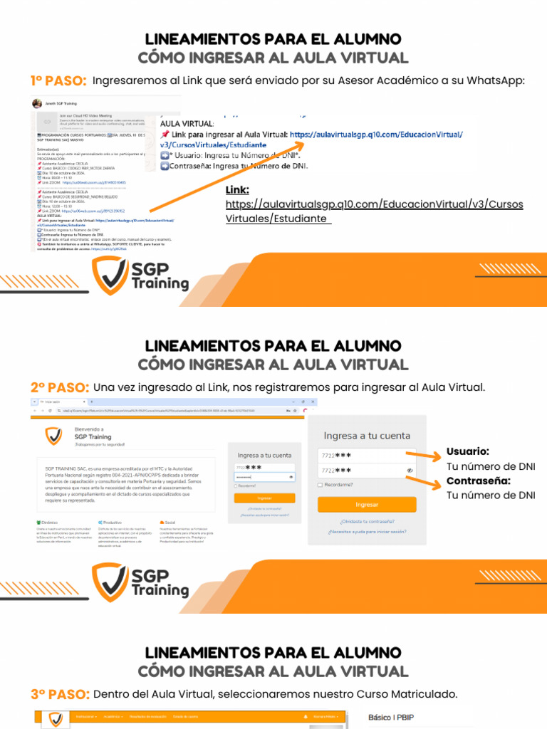 Guía para Ingresar al Aula Virtual | PDF