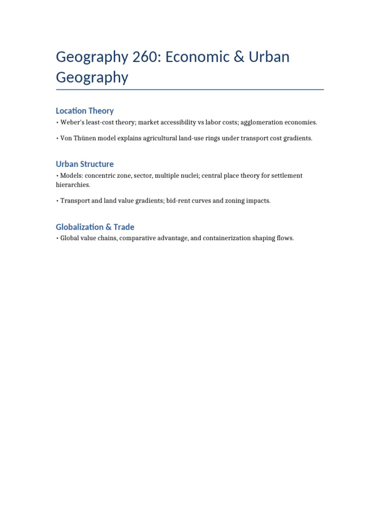 College Geography Class Notes 5 | PDF