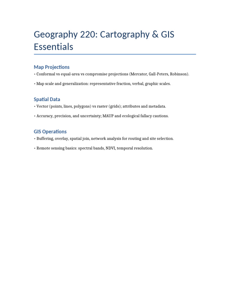 College Geography Class Notes 3 | PDF