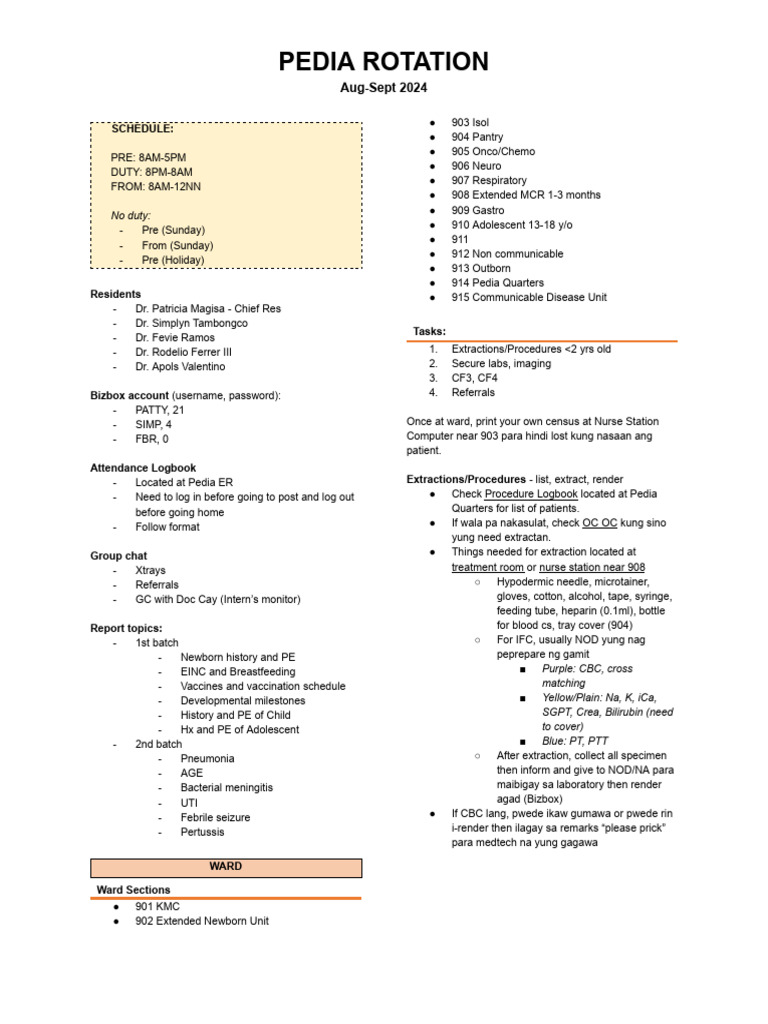Pedia Rotation | PDF | Breastfeeding | Child Welfare