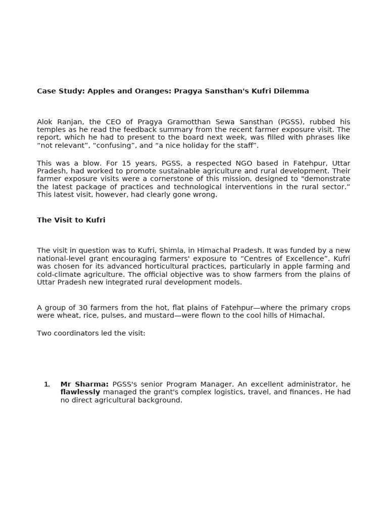 Case Study - Apples & Oranges | PDF | Food Industry | Agriculture