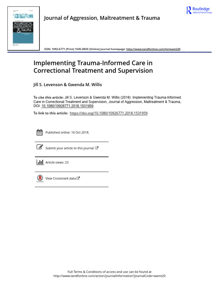 2018 Tic in Correctional Treatment and Supervision Levensonwillis | PDF ...