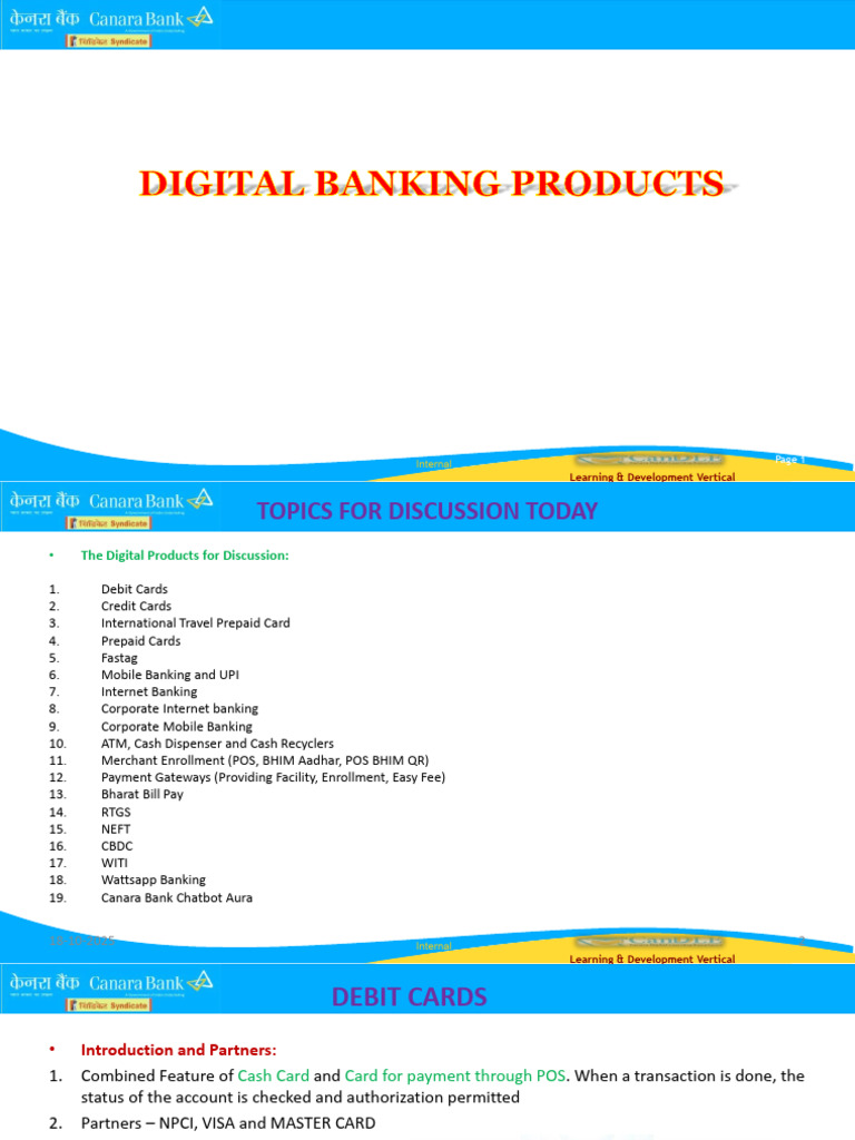 Overview of Digital Banking Products | PDF | Debit Card | Credit Card