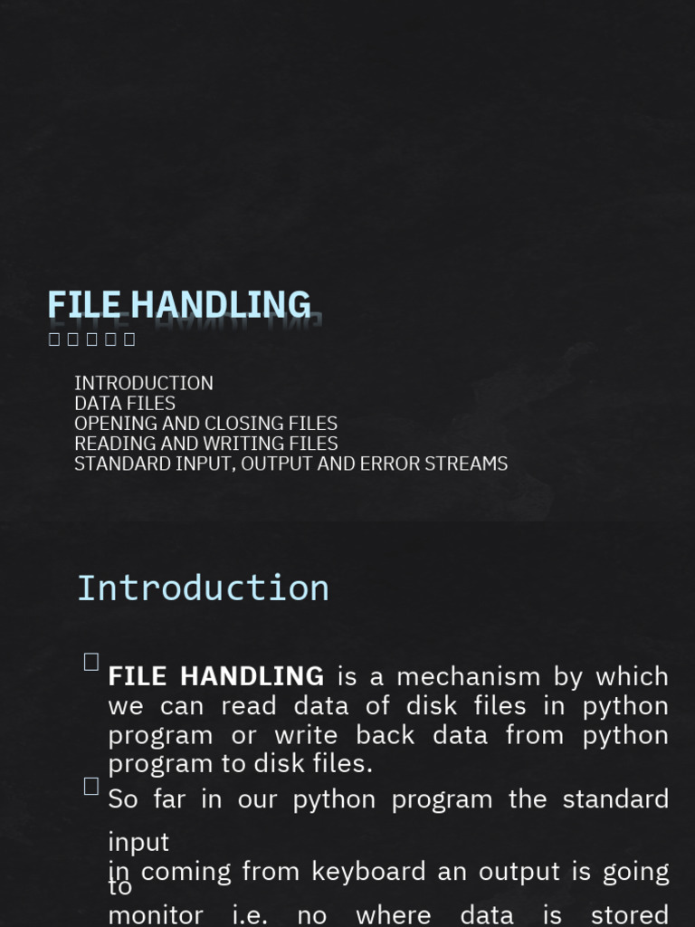 Python File Handling Basics | PDF | Computer File | Text File