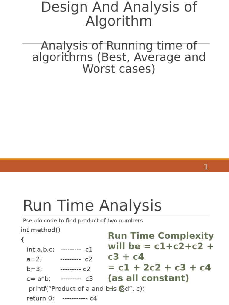Algorithm Run Time Complexity Analysis | PDF | Time Complexity ...