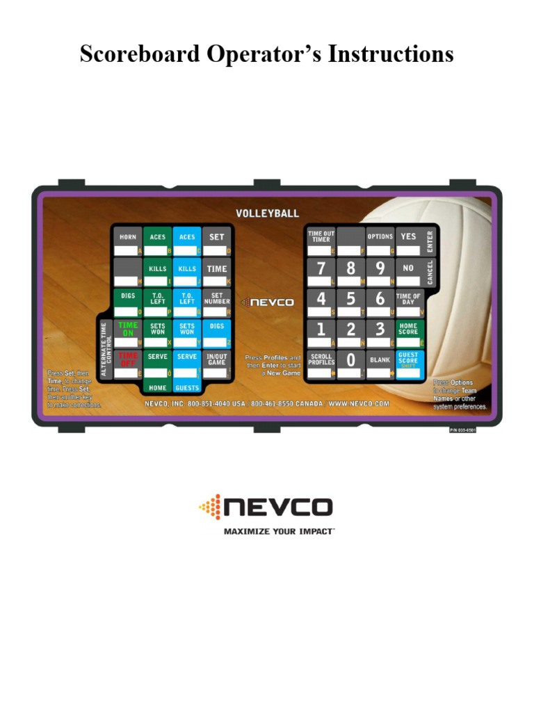 Scoreboard Operator Instructions for MPCW-7 | PDF | Menu (Computing ...