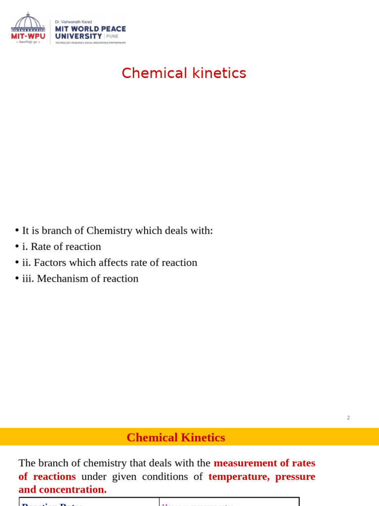 Chemical Kinetics 031125 | PDF | Reaction Rate | Chemical Reactions