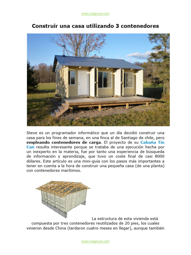 Construcción de casa con contenedores | PDF | Aislamiento térmico | Techo
