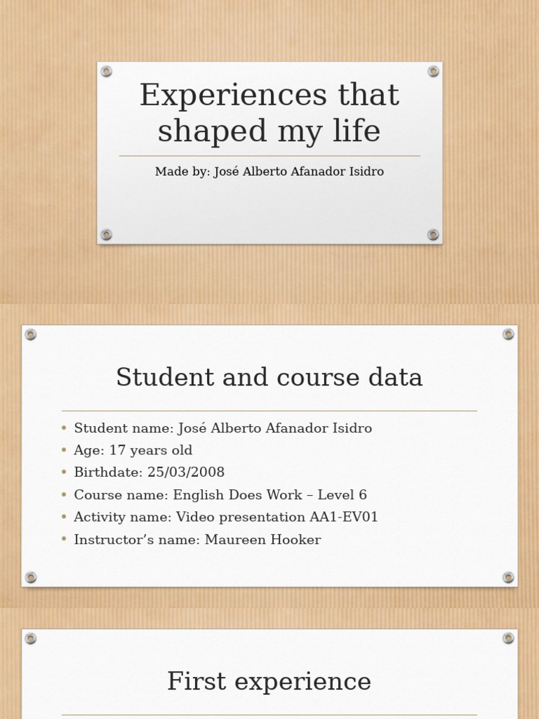 Life-Shaping Experiences of José Isidro | PDF