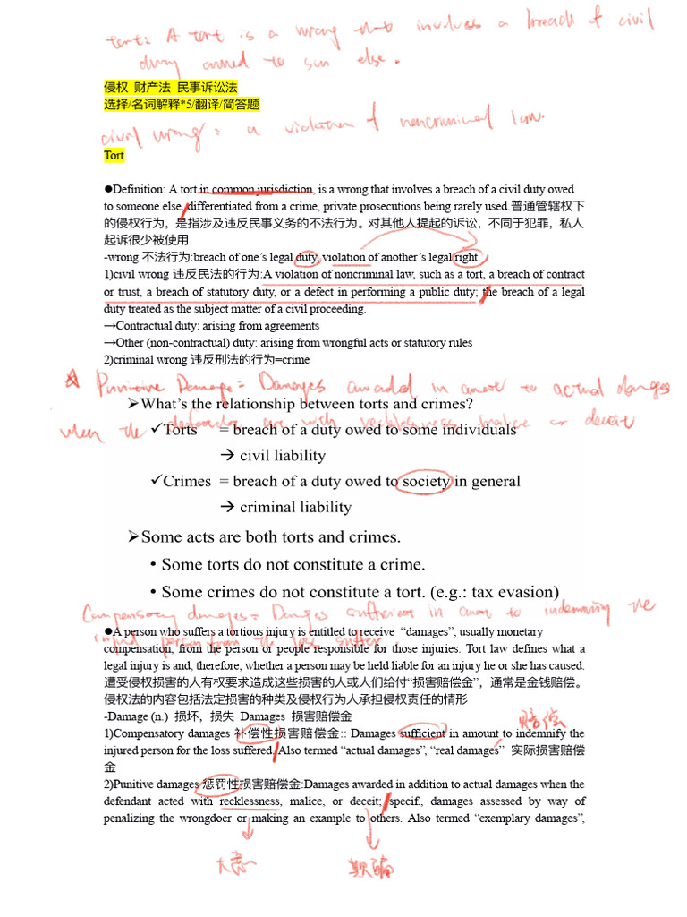 法律英语| PDF | Negligence | Damages