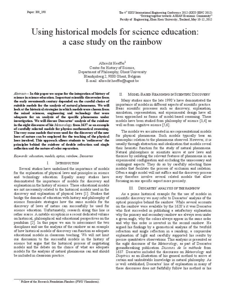 Historical Models in Science Education | PDF | Rainbow | Philosophy Of ...