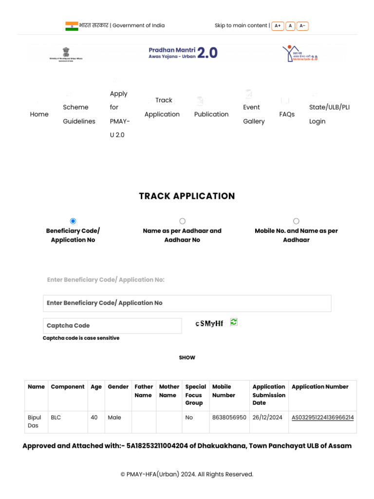 PMAY-HFA Urban Track Application Guide | PDF