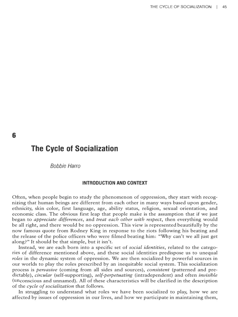Understanding Harro's Cycle of Socialization | PDF | Socialization ...