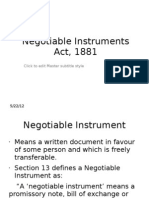 Negotiable Instruments Act, 1881