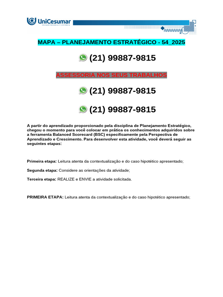 Planejamento Estratégico com BSC | PDF