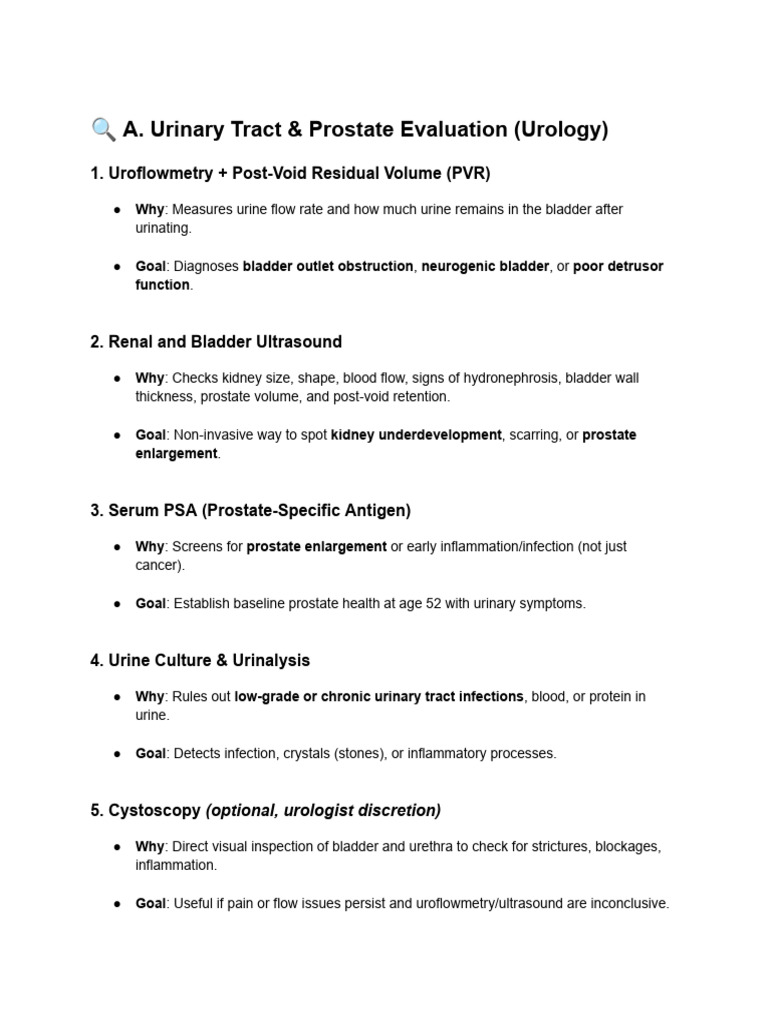 Urology & Kidney Health Evaluation Guide | PDF | Kidney | Prostate