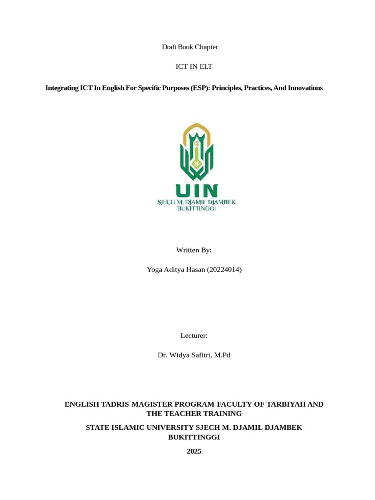 ICT Integration in ESP Instruction | PDF | Learning | Educational ...