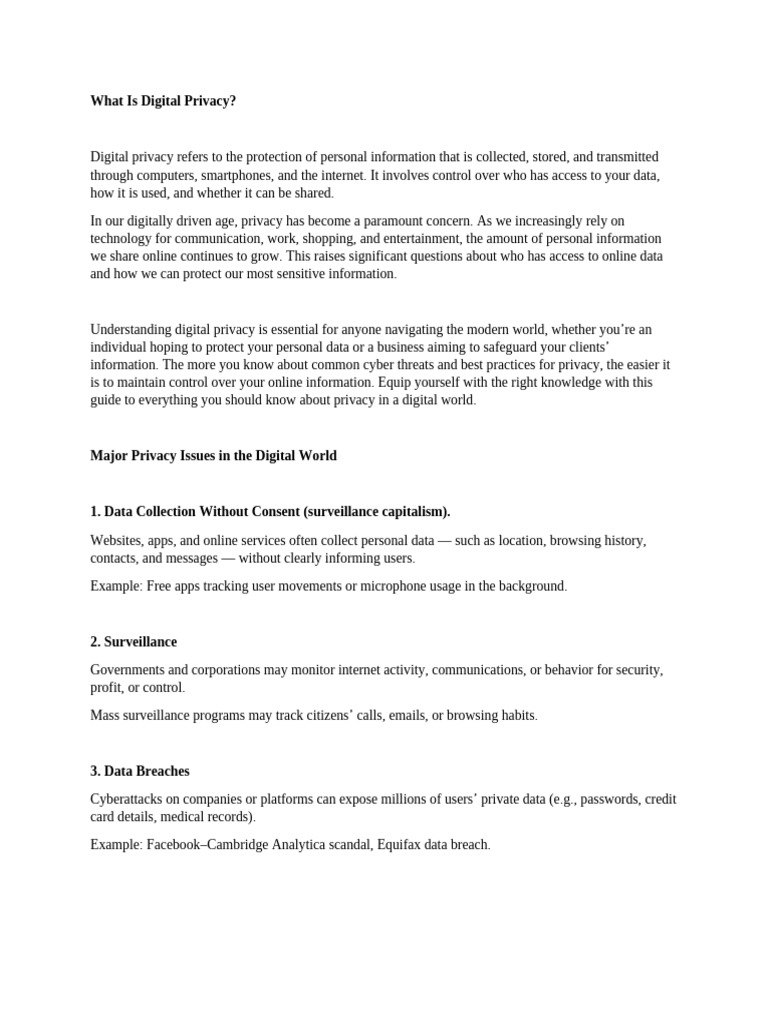What Is Digital Privacy | PDF | Privacy | Surveillance