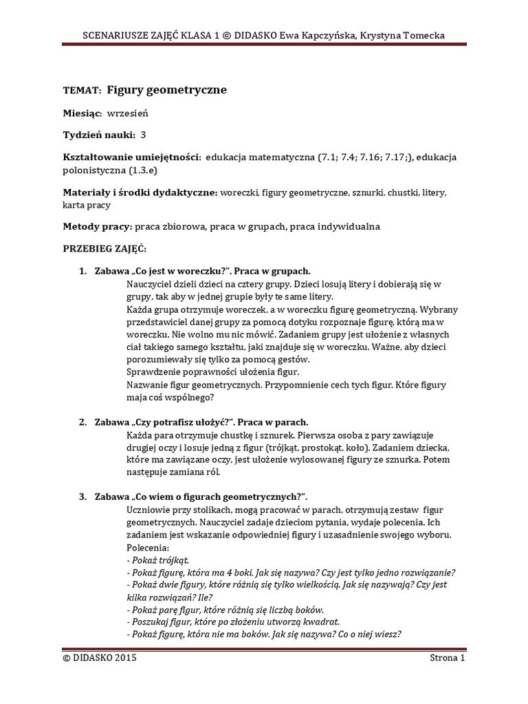 DIDASKO MWE SZ 09 Figury Geometryczne | PDF