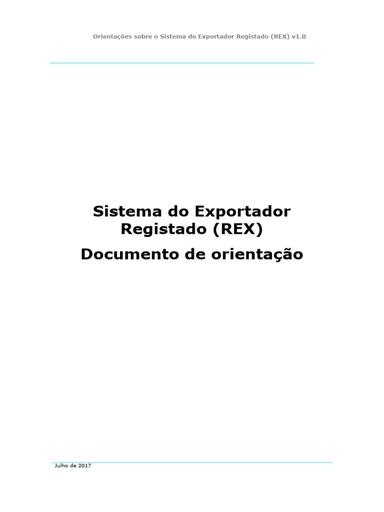 Orientações sobre o Sistema REX para Exportadores | PDF | União Europeia