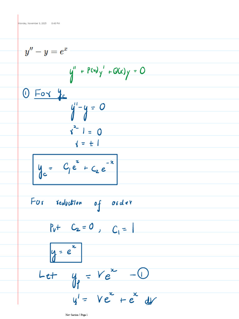 Reduction of Order For Non-Homogeneous Differential Equations With ...