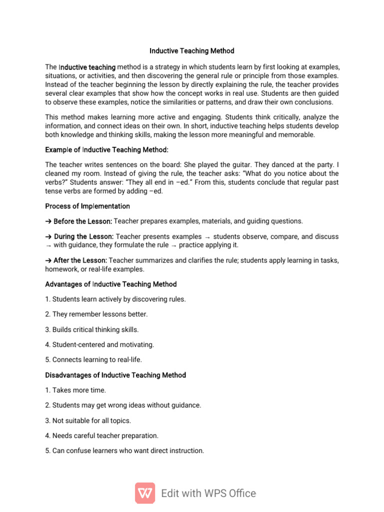 Group 3 - Inductive Teaching Method | PDF