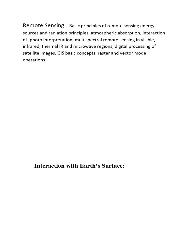 Principles of Remote Sensing Explained | PDF | Infrared | Geographic ...