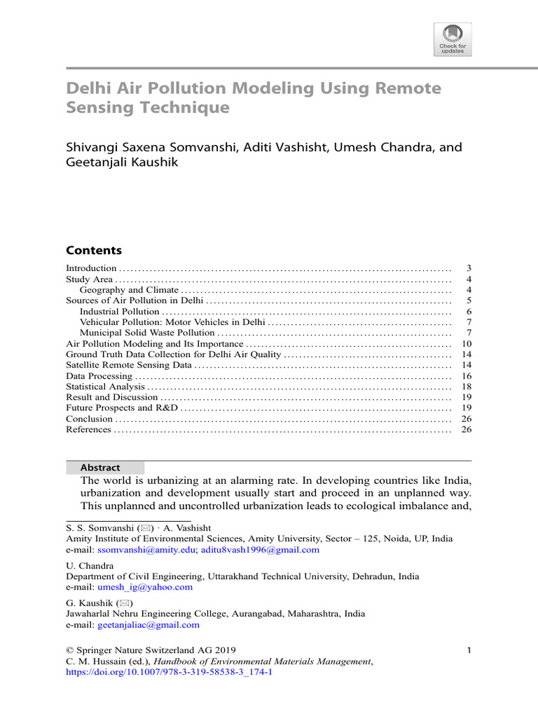 Delhi Air Pollution Remote Sensing Model | PDF | Particulates | Air ...