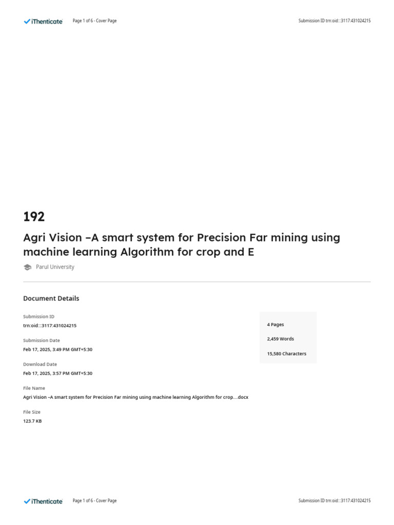Agri Vision - A Smart System For Precision Far Mining Using Machine ...