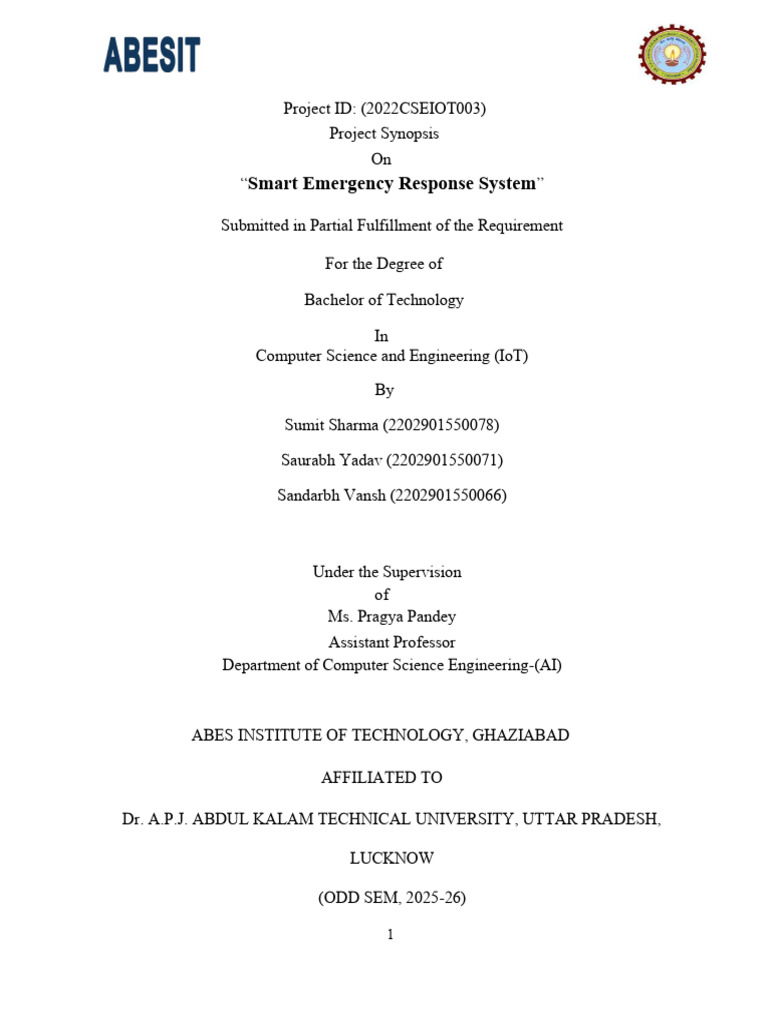 Smart Emergency Response System Overview | PDF | Internet Of Things ...