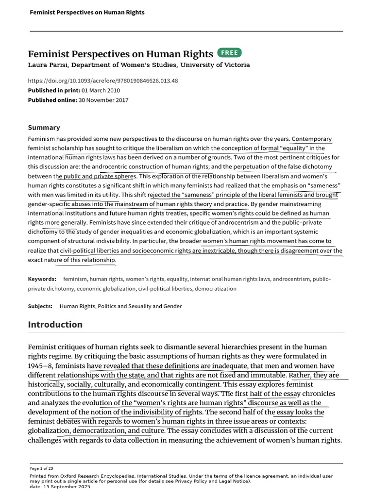Feminist Insights on Human Rights | PDF | Gender Studies | Feminism
