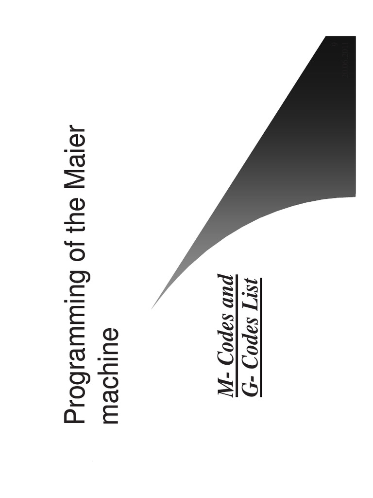Maier Machine G and M Code Reference | PDF | Drilling | Metalworking