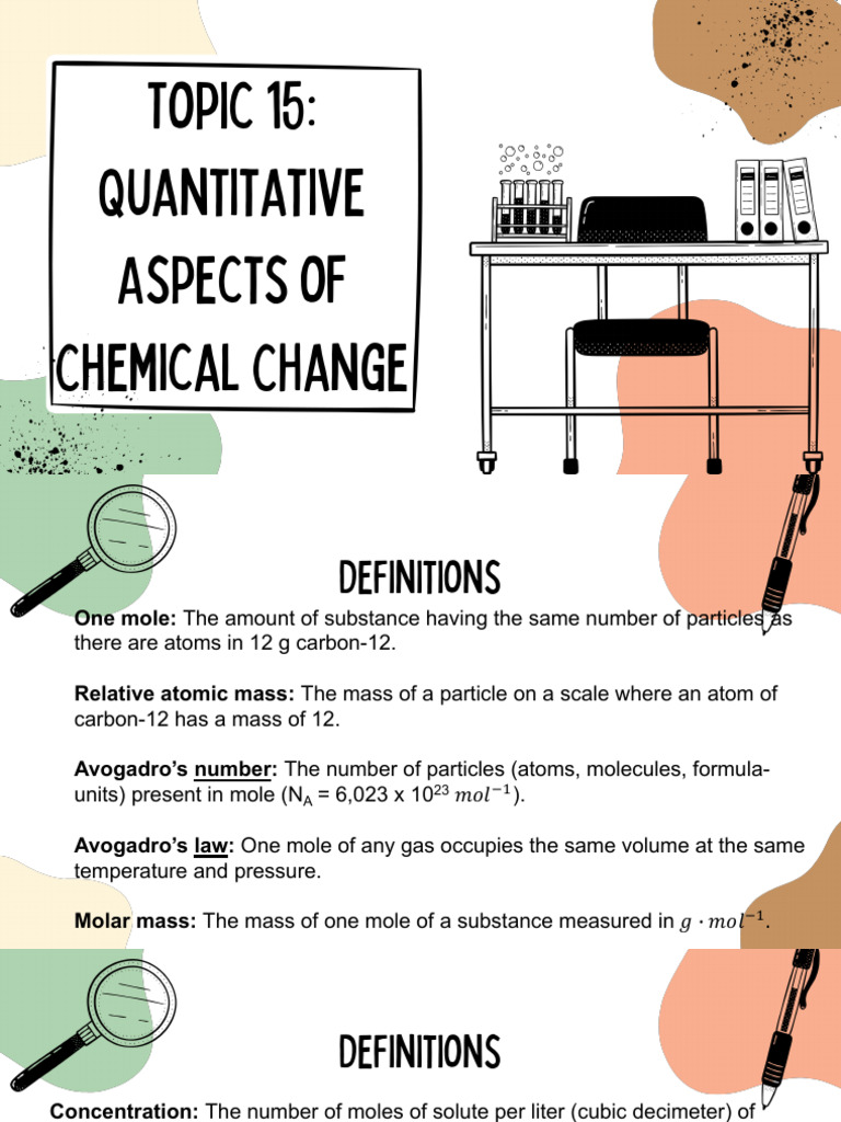 Quantitative Chemical Change Concepts | PDF | Mole (Unit) | Chemistry