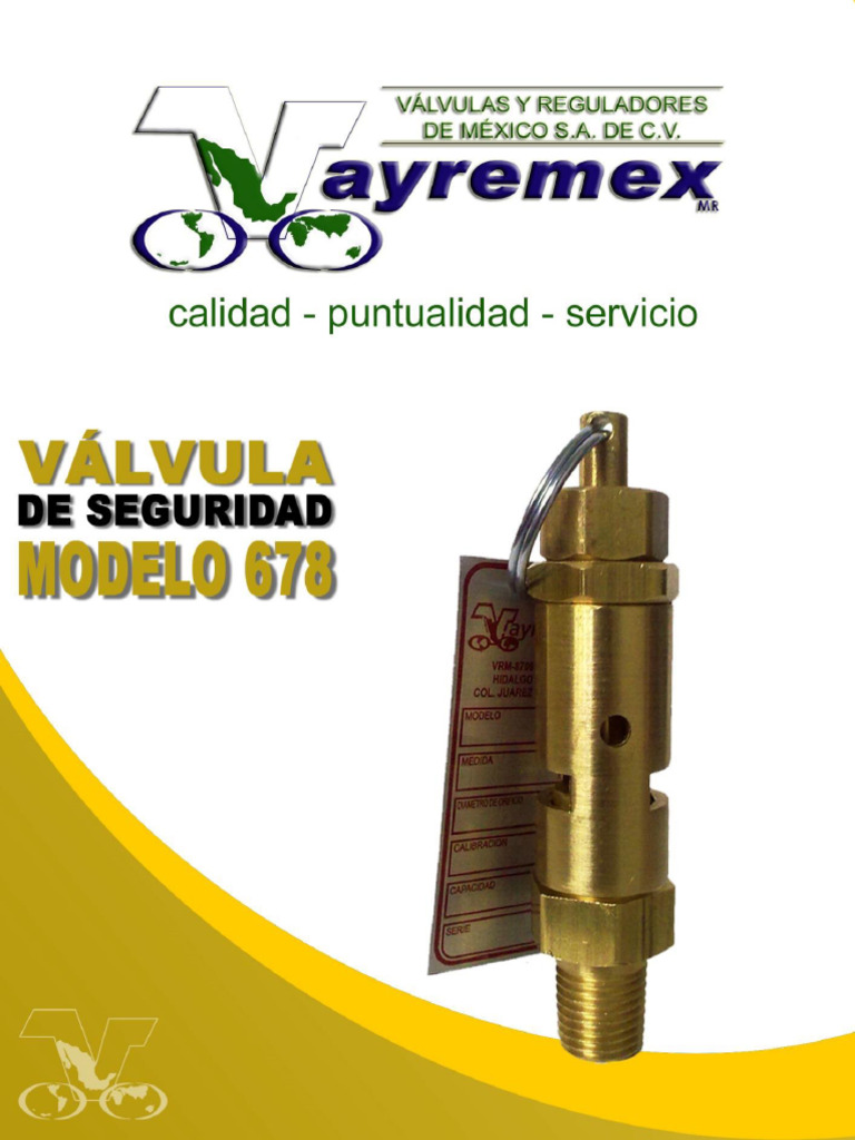 Válvula de Seguridad Modelo 678 | PDF | Presión | Tecnologías de gas