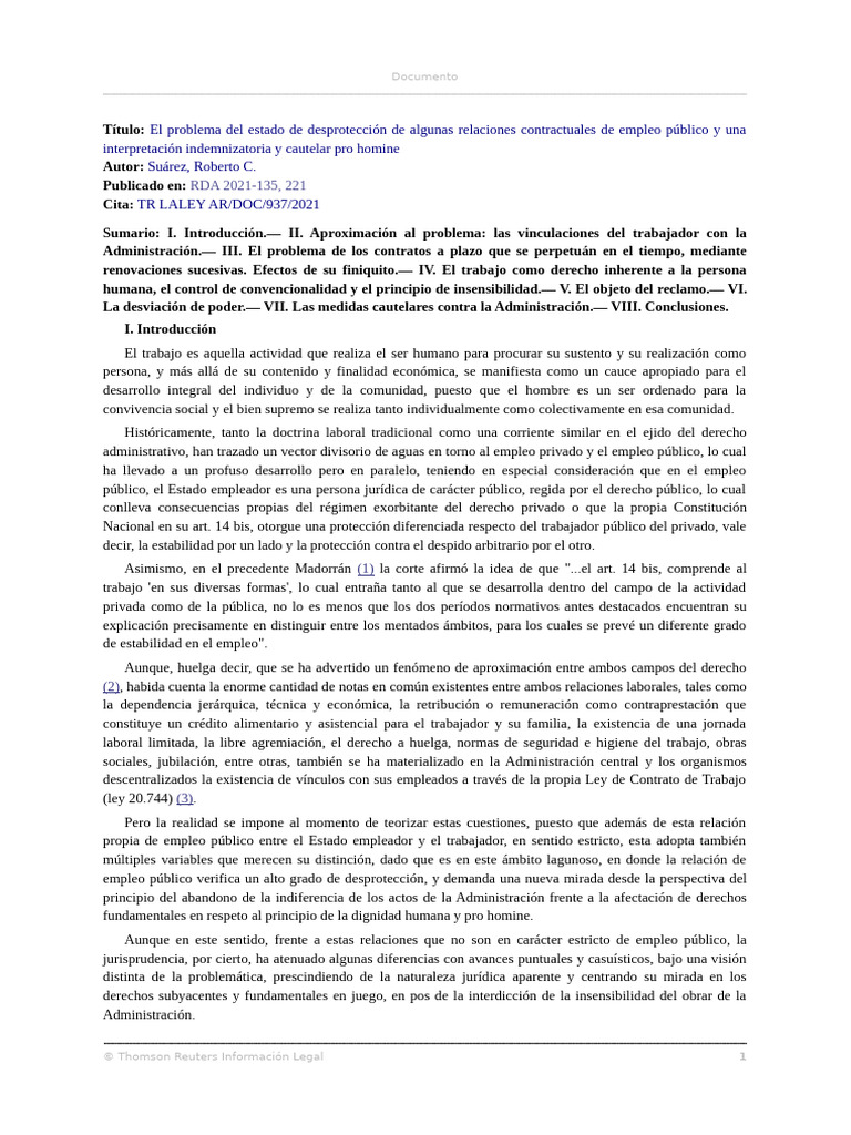 Desprotección en Empleo Público: Análisis | PDF | Derecho laboral ...