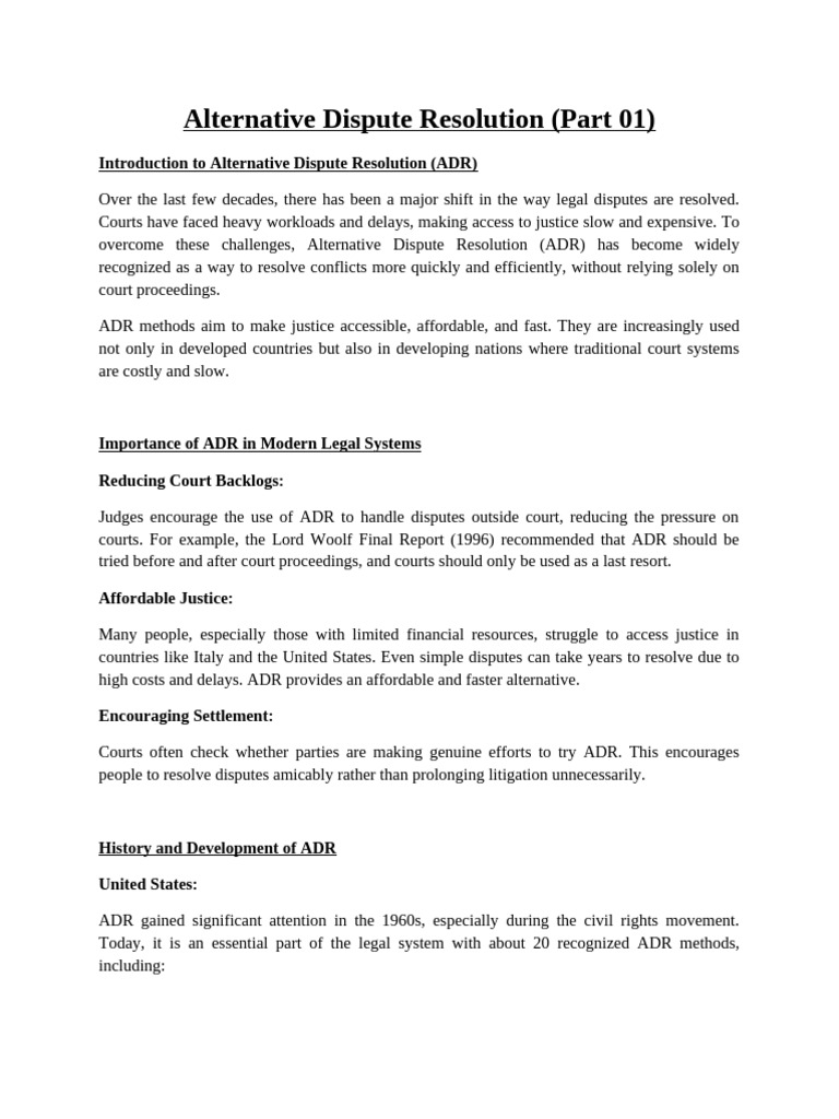 Understanding Alternative Dispute Resolution | PDF | Alternative ...