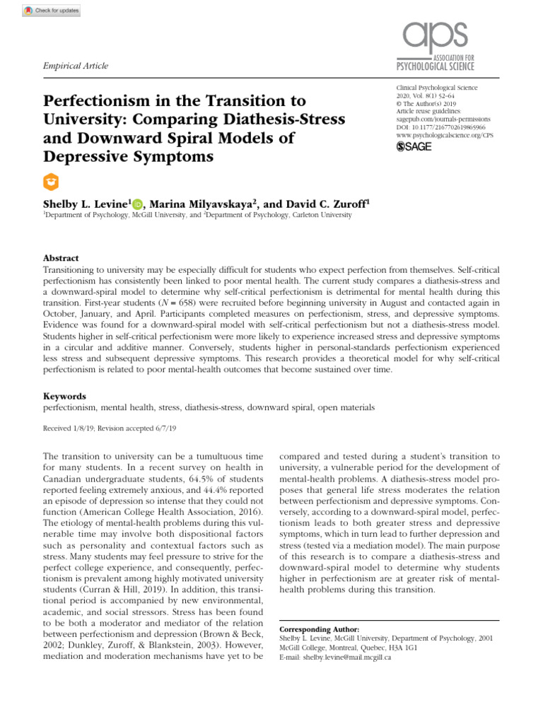 Perfectionism's Impact on Student Mental Health | PDF | Perfectionism ...