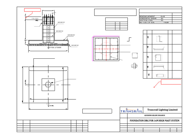 Foundation Design for 16m High Mast | PDF | Structural Engineering ...
