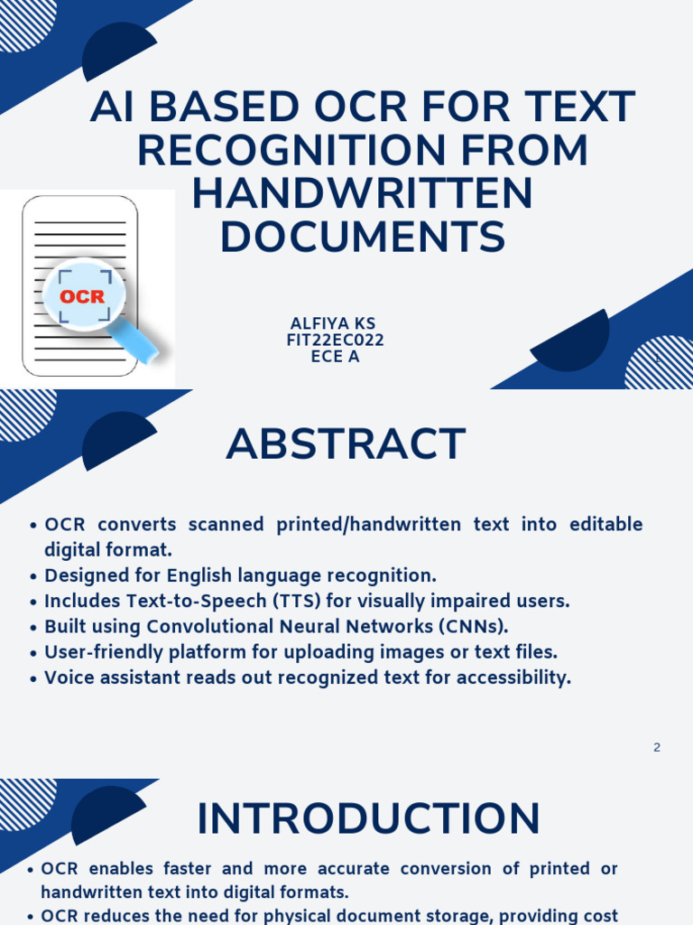 Ai Based Ocr For Text Recognitiooo PDF | PDF | Optical Character ...