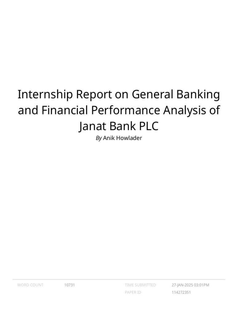 Internship Report on General Banking and Financial | PDF