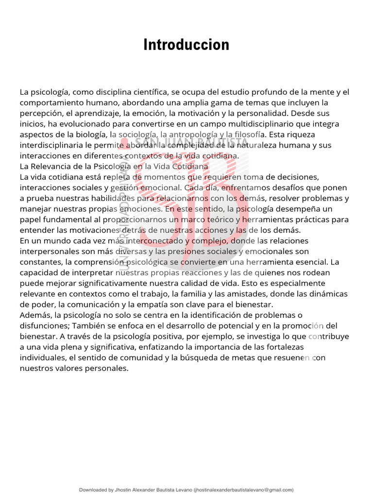 Importancia de la Psicología en la Vida Diaria | PDF | Salud mental ...