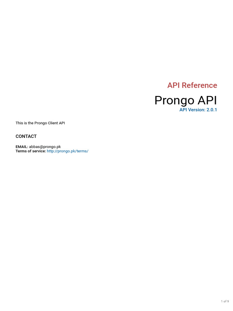 Prongo API Reference Guide 2.0.1 | PDF | String (Computer Science ...