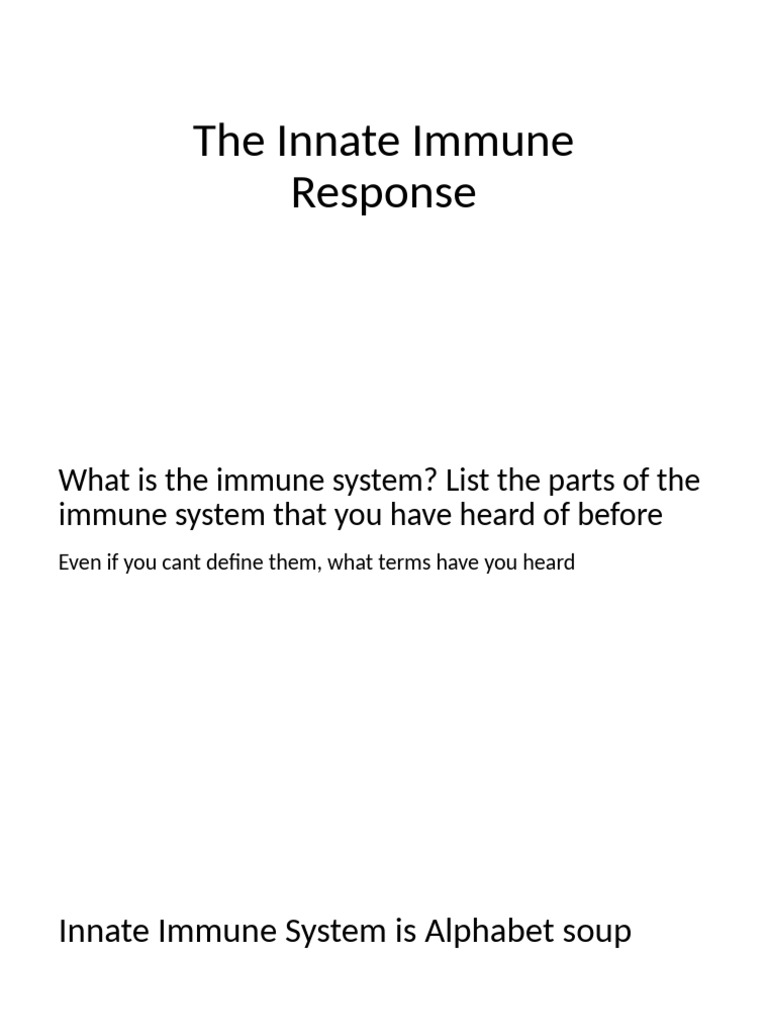 Lecture 12 - The Innate Immune Response Finalized | PDF | Immune System ...