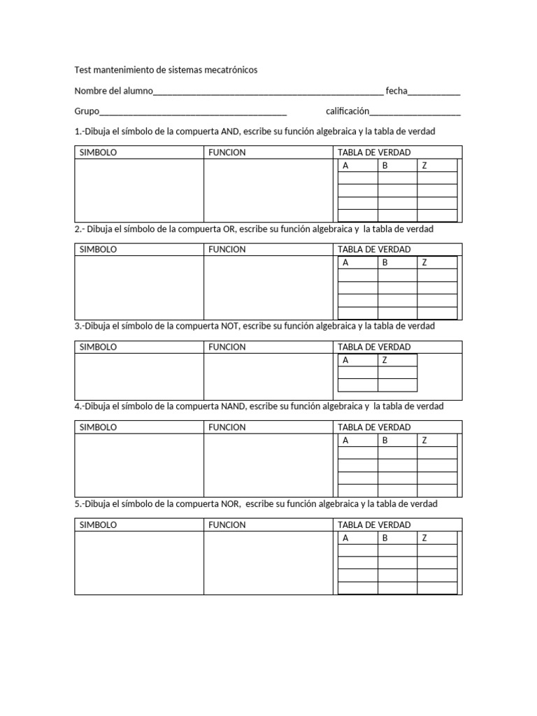 504 Test Sistemas Mecatronicos | PDF