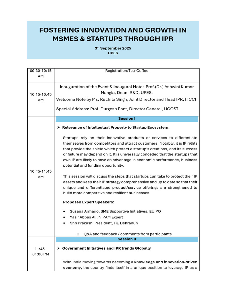 IPR Strategies for MSMEs and Startups | PDF | Startup Company | Small ...