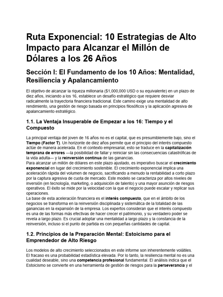 10 Estrategias para Hacer un Millón a los 26 | PDF | Iniciativa ...