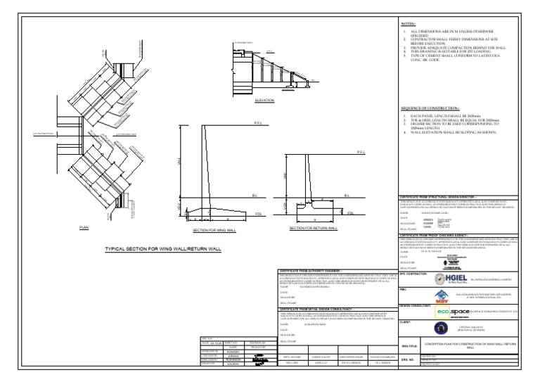 Wing Wall and Return Wall Design Details | PDF